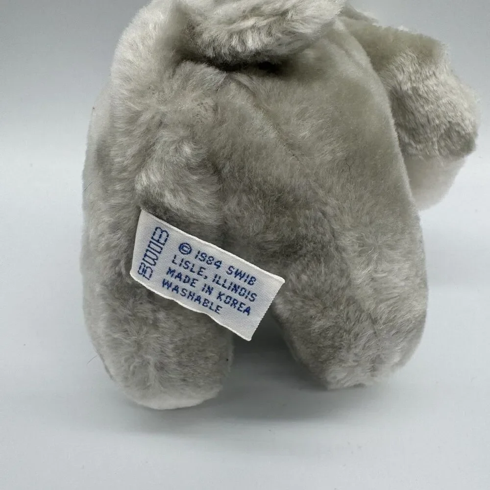 Vintage Swib Racoon Plush Stuffed Animal Sitting 1984 Korea Blue Eyes NWT